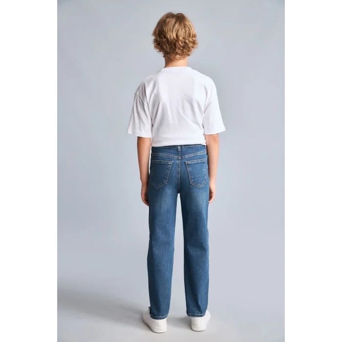 Defacto F0455A8NM41 Yeşil Straight Fit Klasik Düz Kesim Jean Pantolon Erkek Çocuk