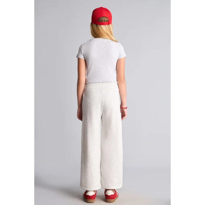 Defacto I3160A8GR421 Gri Fitilli Örme Wide Leg Kız Çocuk Pantolon