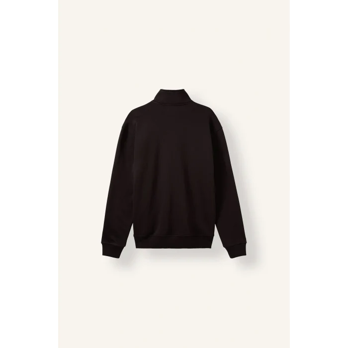 Defacto X7405AZBN337 Kahve Regular Fit Dik Yaka Yarım Fermuarlı Basic Sweatshirt