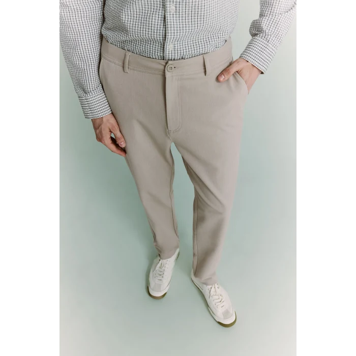 Defacto C7508AXBG766 Bej Taılored Fit Düz Paça Pantolon