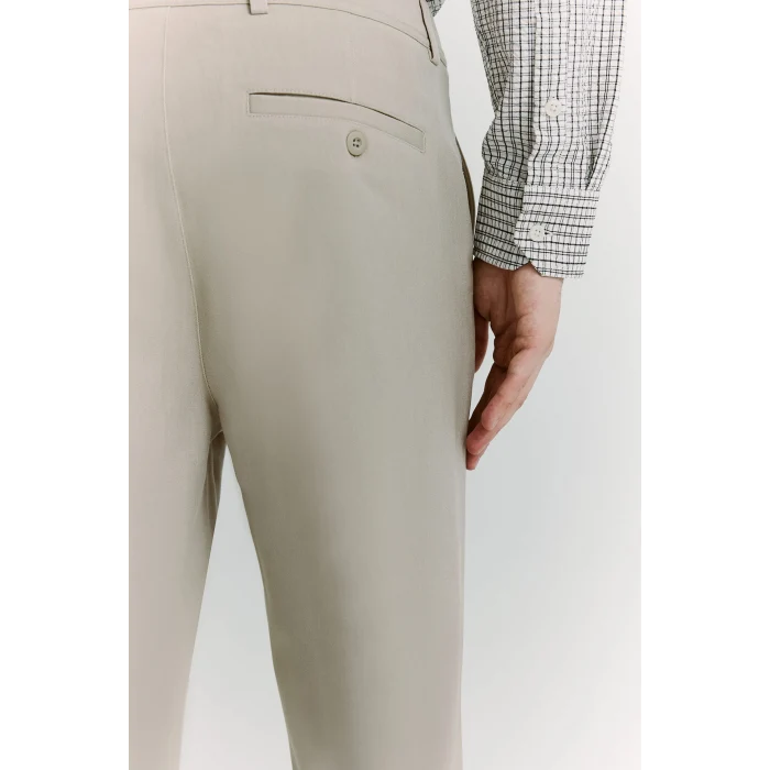 Defacto C7508AXBG766 Bej Taılored Fit Düz Paça Pantolon