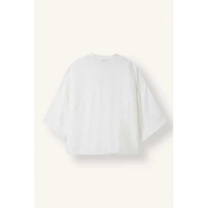 Defacto I8515AXWT32 Beyaz Oversize Hakim Yaka Brit Düğmeli Uzun Kollu Basic Bluz