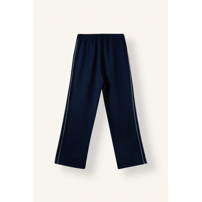 Defacto I8955AXNV238 Lacivert Straight Fit Yan Şerit Detaylı Beli Lastikli Düz Paça Cepli Eşofman Altı