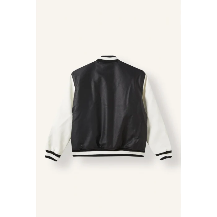 Defacto G9514A8BK27 Siyah Kolej Yaka Bomber Tafta Mont Erkek Çocuk