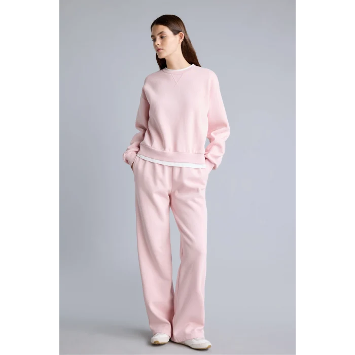 Defacto B8571AXPN38 Pembe Straıght Fıt Basıc Geniş Paça Beli Lastikli Eşofman Altı