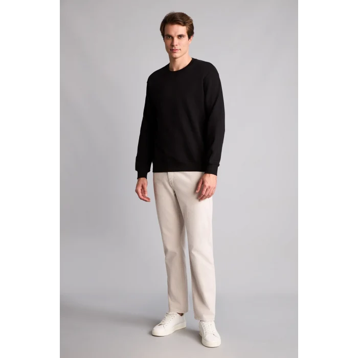 Defacto E8339AXBK81 Siyah Pamuklu Regular Fit Basic Sweatshirt