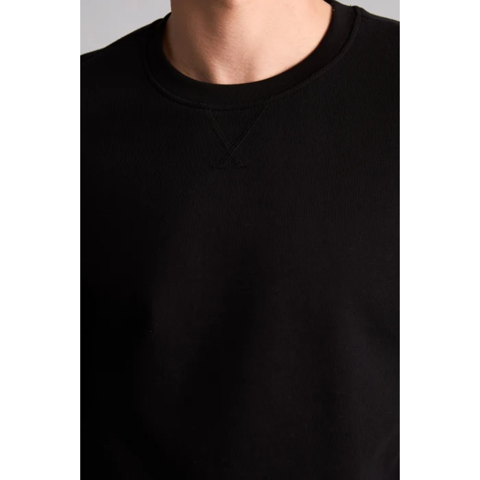 Defacto E8339AXBK81 Siyah Pamuklu Regular Fit Basic Sweatshirt
