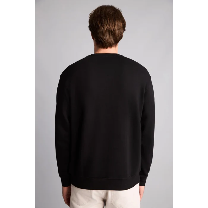 Defacto E8339AXBK81 Siyah Pamuklu Regular Fit Basic Sweatshirt