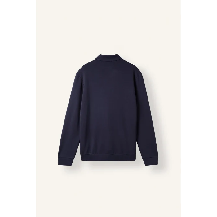 Defacto F2821AXNV246 Lacivert Regular Fıt Dik Yaka Yarım Fermuarlı Sweatshirt