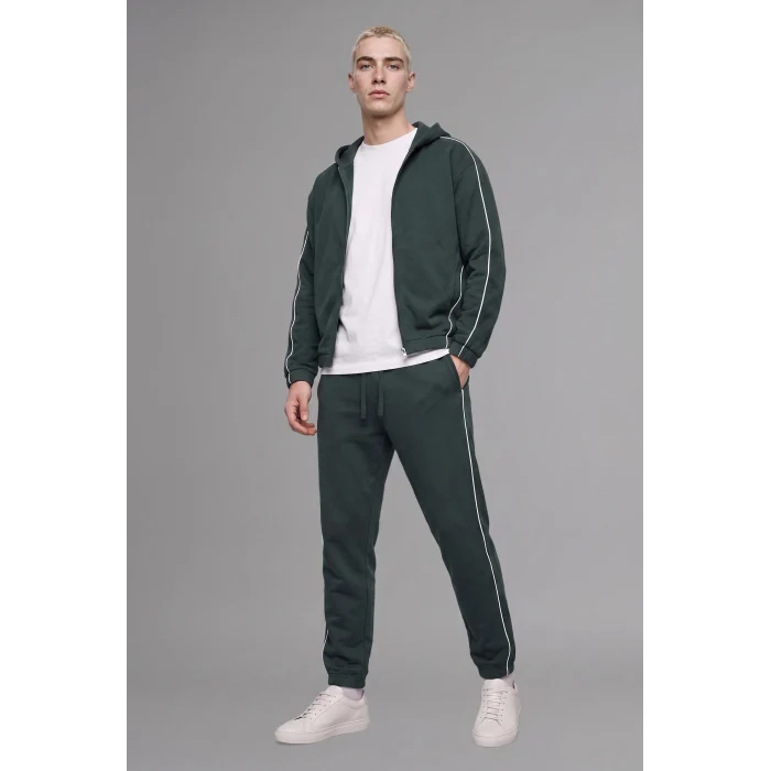 Defacto H4889AXGN1051 Yeşil Regular Fit Yan Biyeli Lastikli Paça Jogger Eşofman Altı