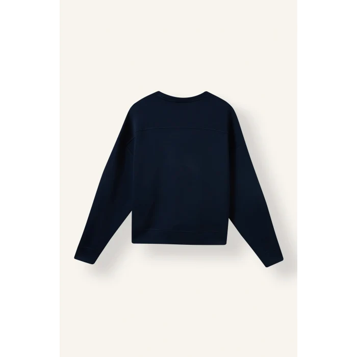 Defacto H4698AXIN187 İndigo Oversize Bisiklet Yaka New York Baskılı Modal Sweatshirt