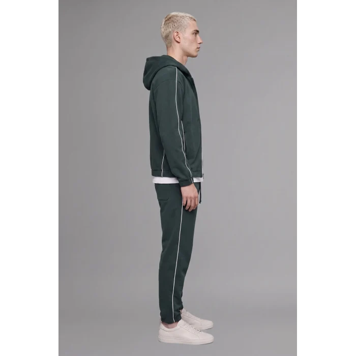 Defacto H4889AXGN1051 Yeşil Regular Fit Yan Biyeli Lastikli Paça Jogger Eşofman Altı