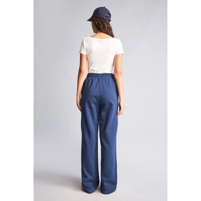 Defacto H4222AXNV241 Lacivert Wide Leg Yıldız Baskılı Kalın Kumaş Eşofman Altı