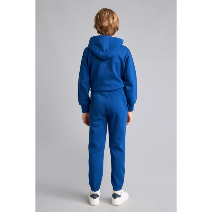 Defacto H9685A8BE842 Mavi Baskılı Lastikli Paça Kalın Kumaş Jogger Eşofman Altı Erkek Çocuk
