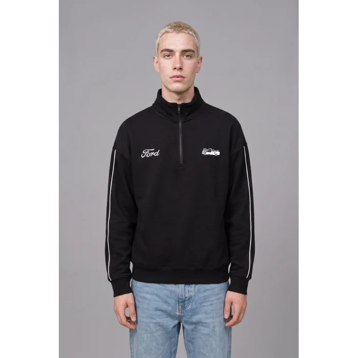 Defacto H4141AXBK81 Siyah Ford Motor Company Boxy Fıt Baskılı Kalın Sweatshirt