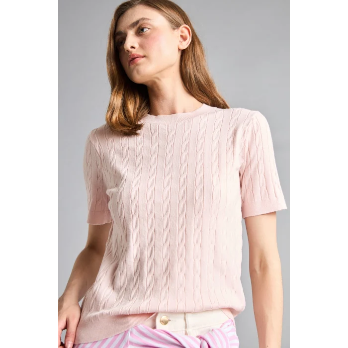 Defacto D3306AXPN423 Pembe Regular Fıt Bisiklet Yaka Açık Pembe Kazak