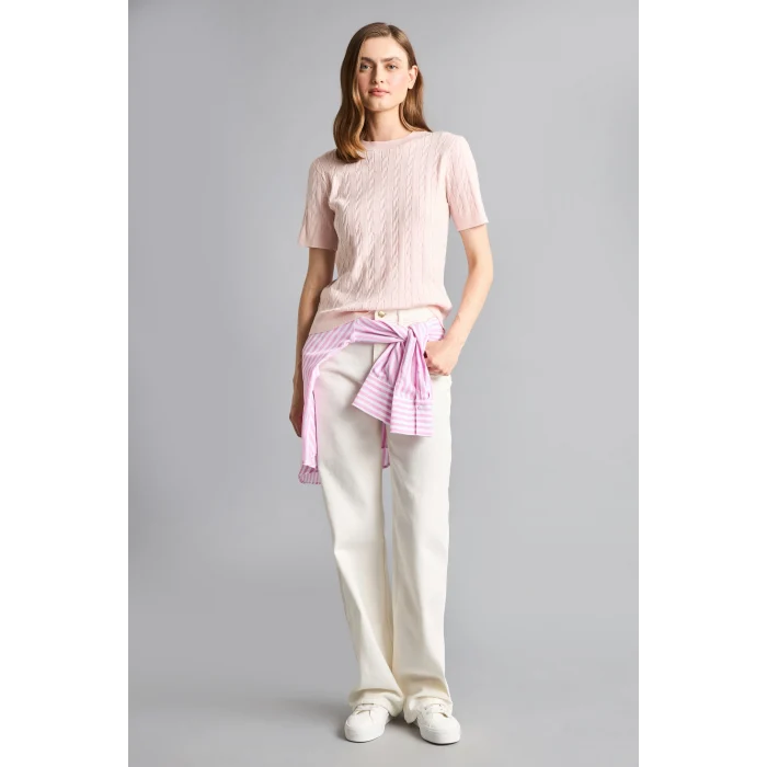 Defacto D3306AXPN423 Pembe Regular Fıt Bisiklet Yaka Açık Pembe Kazak