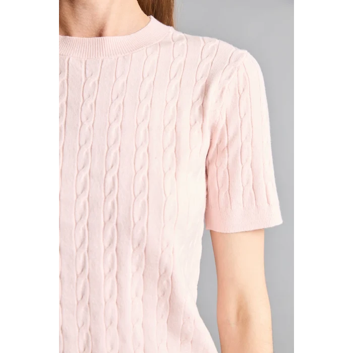 Defacto D3306AXPN423 Pembe Regular Fıt Bisiklet Yaka Açık Pembe Kazak