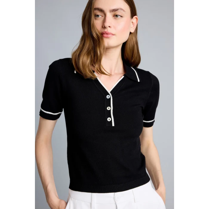 Defacto G9226AXBK81 Siyah Ultra Yumuşak Regular Fıt Polo Yaka Kısa Kollu Tişört