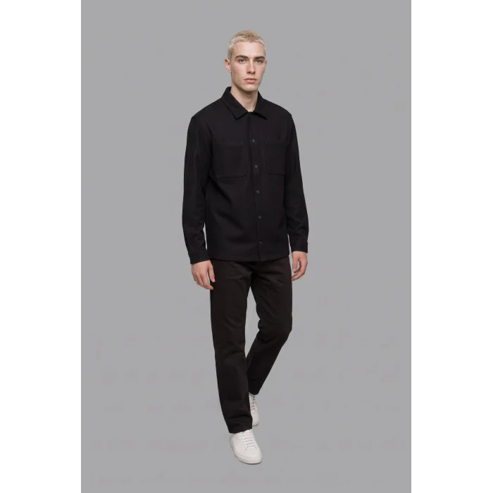 Defacto H6548AXBK81 Siyah Regular Fit Çift Cepli Gömlek Ceket