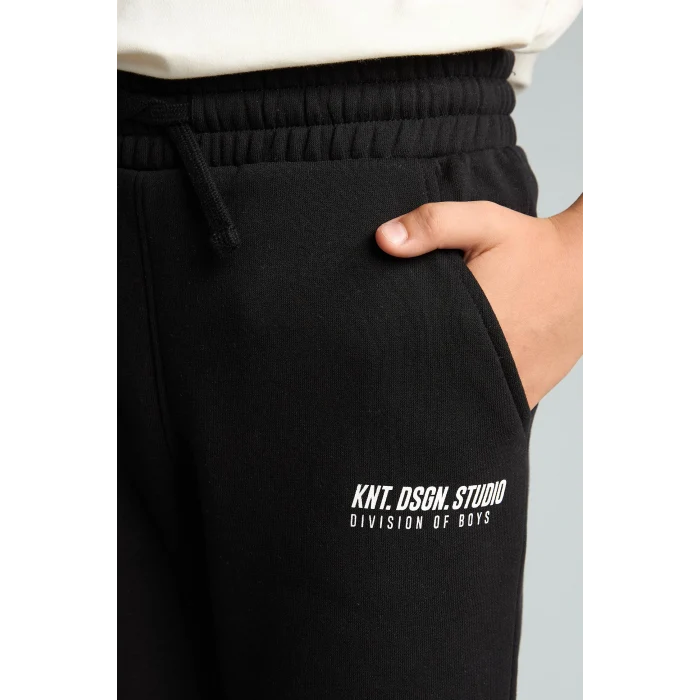 Defacto H9685A8BK81 Siyah Baskılı Lastikli Paça Kalın Kumaş Jogger Eşofman Altı Erkek Çocuk