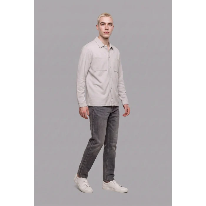 Defacto H6548AXGR293 Gri Regular Fit Çift Cepli Gömlek Ceket