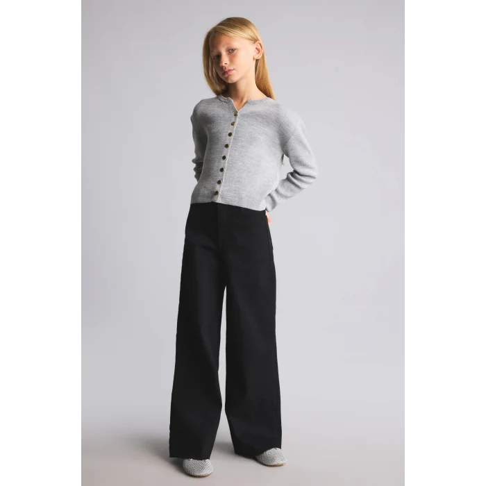 Defacto I4938A8NM40 Siyah Flare Fit Rahat İspanyol Paça Jean Pantolon Kız Çocuk