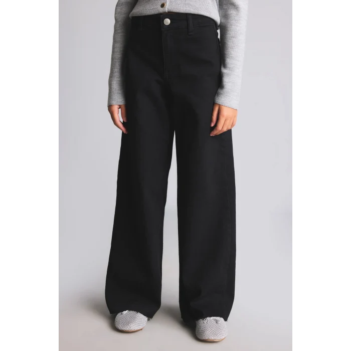 Defacto I4938A8NM40 Siyah Flare Fit Rahat İspanyol Paça Jean Pantolon Kız Çocuk