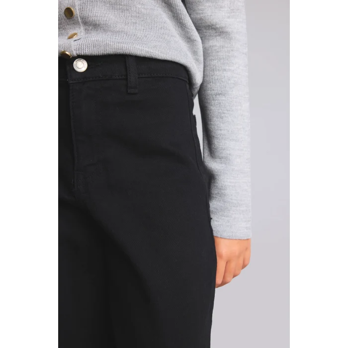 Defacto I4938A8NM40 Siyah Flare Fit Rahat İspanyol Paça Jean Pantolon Kız Çocuk