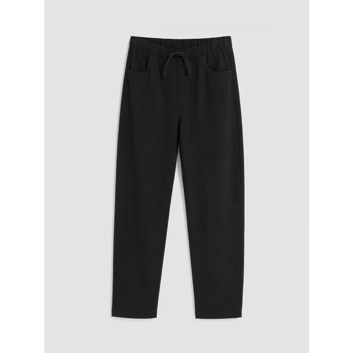 LCW Kids Siyah Slim Fit Erkek Çocuk Gabardin Pantolon