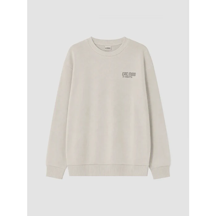 LCW Kids Gri Bisiklet Yaka Erkek Çocuk Kalın Sweatshirt