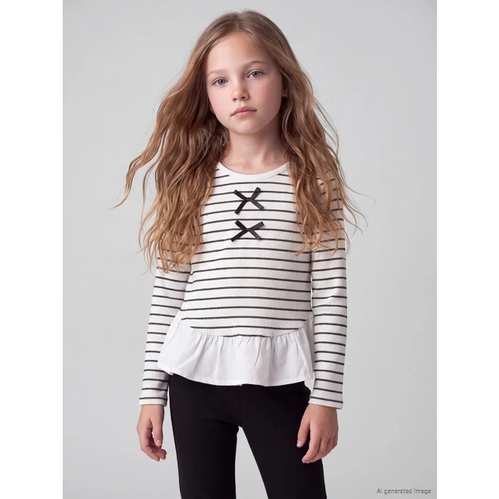 LCW Kids Siyah Bisiklet Yaka Kız Çocuk Takım