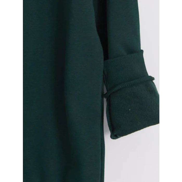 LCW Kids Yeşil Bisiklet Yaka Erkek Çocuk Kalın Sweatshirt