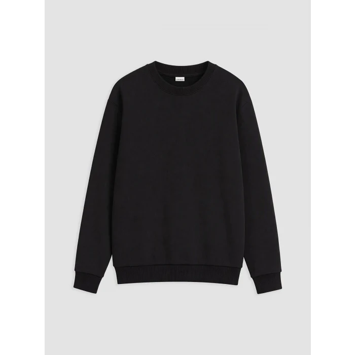 LCW Kids Siyah Bisiklet Yaka Erkek Çocuk Sweatshirt