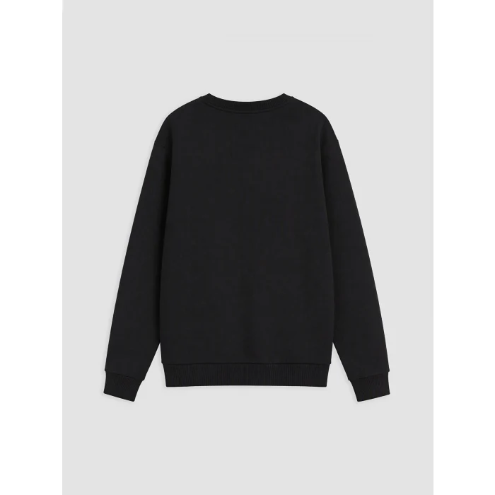LCW Kids Siyah Bisiklet Yaka Erkek Çocuk Sweatshirt