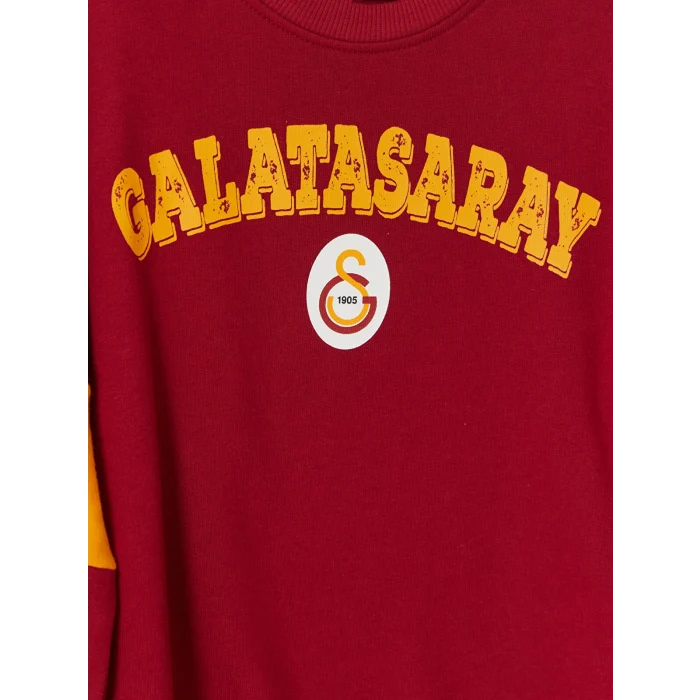 LCW Kids Kırmızı Galatasaray Baskılı Erkek Çocuk Kalın Sweatshirt