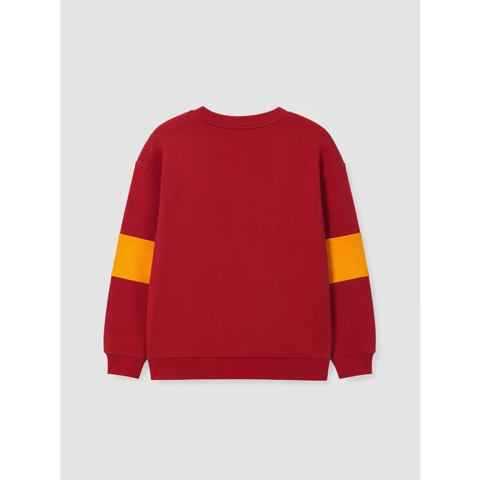 LCW Kids Kırmızı Galatasaray Baskılı Erkek Çocuk Kalın Sweatshirt