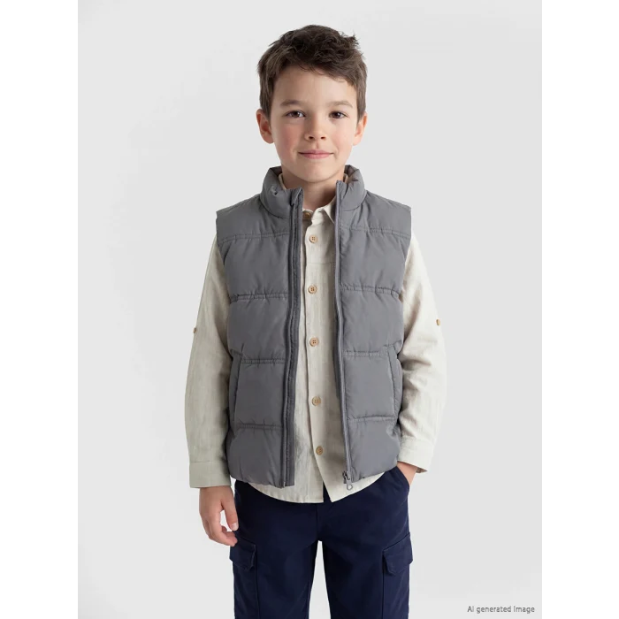 LCW Kids Gri Erkek Çocuk Yelek