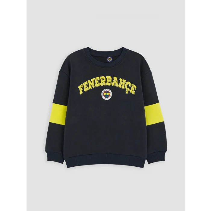 LCW Kids Lacivert Fenerbahçe Baskılı Erkek Çocuk Kalın Sweatshirt