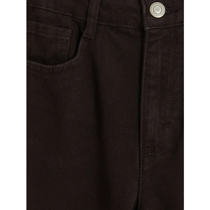 LCW Kids Kahverengi Wideleg Kız Çocuk Gabardin Pantolon