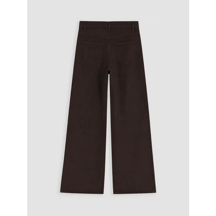 LCW Kids Kahverengi Wideleg Kız Çocuk Gabardin Pantolon