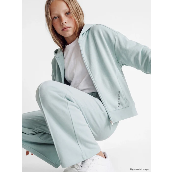 LCW Kids Turkuaz Kız Çocuk Soft Touch Eşofman Takım