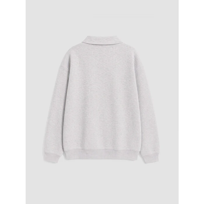 LCW Kids Gri Minecraft Baskılı Erkek Çocuk Sweatshirt