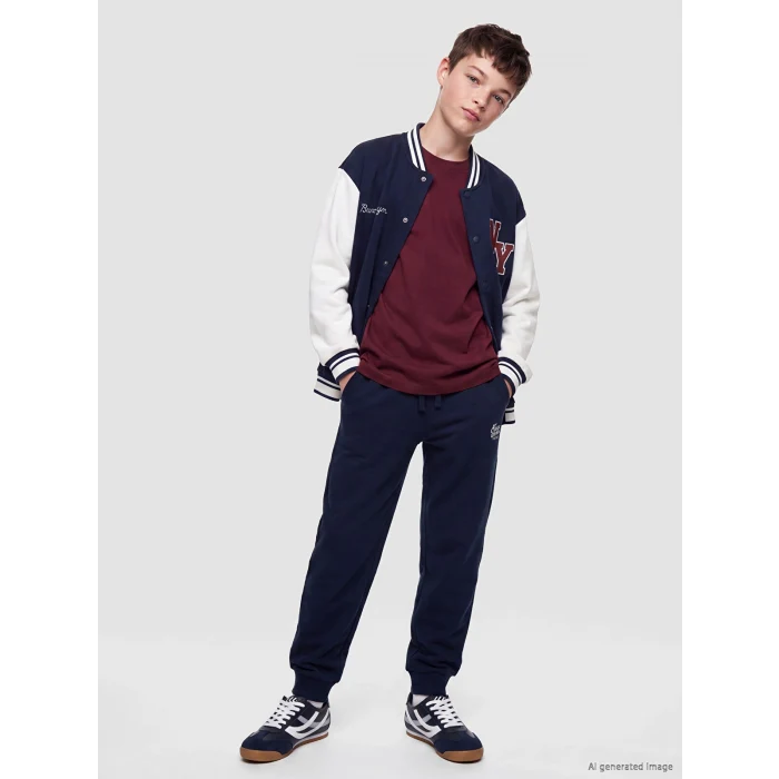 LCW Kids Lacivert New York Baskılı Erkek Çocuk Jogger Eşofman Altı