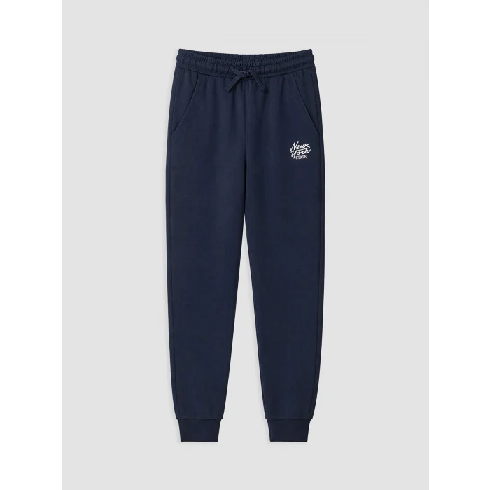 LCW Kids Lacivert New York Baskılı Erkek Çocuk Jogger Eşofman Altı