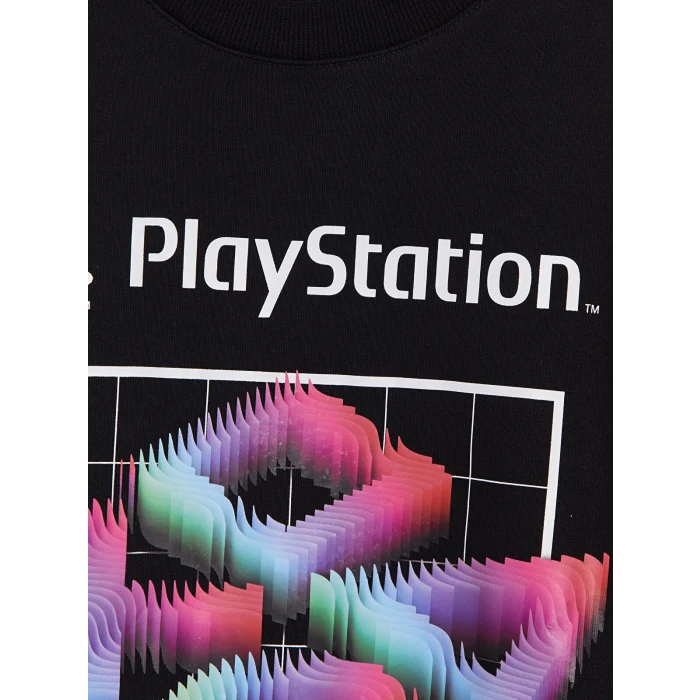 LCW Kids Siyah PlayStation Lisanslı Erkek Çocuk Sweatshirt