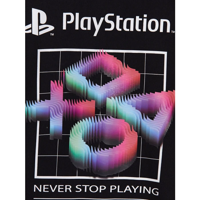 LCW Kids Siyah PlayStation Lisanslı Erkek Çocuk Sweatshirt