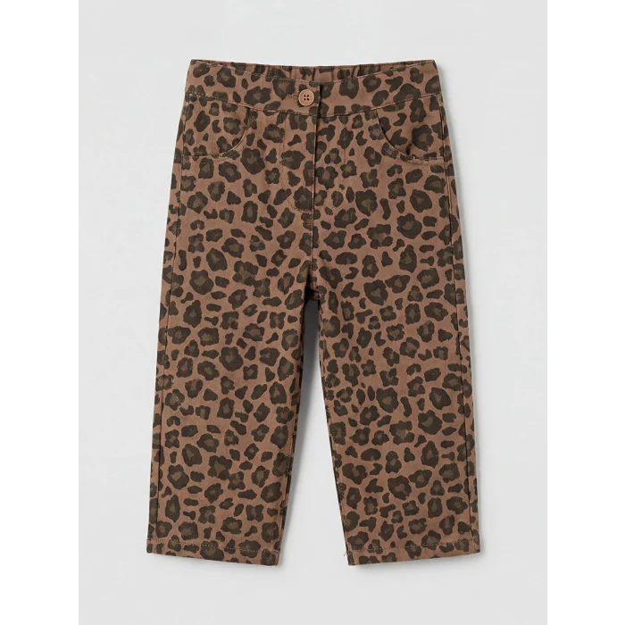 LCW baby Kahverengi Regular Fit Kız Bebek Gabardin Pantolon