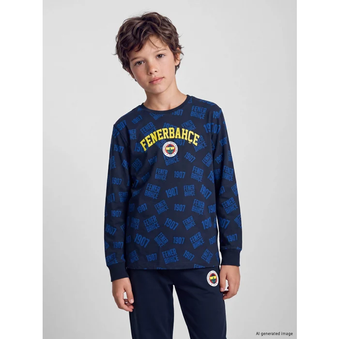 LCW Kids Lacivert Fenerbahçe Erkek Çocuk Pijama Takımı