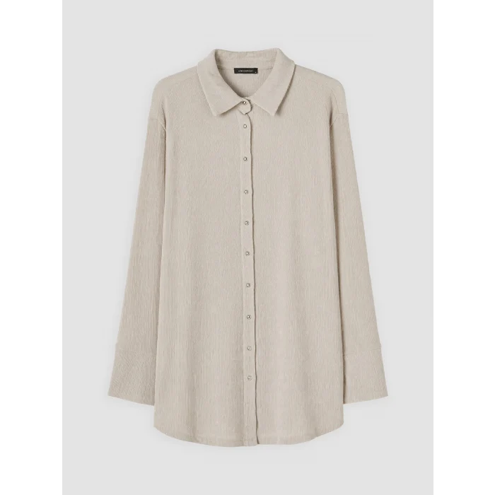 LCW EVERYDAY Gri Modal Karışımlı Oversize Kadın Gömlek Tunik